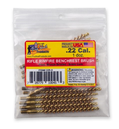 PROSHOT .22 CAL. RIFLE BRUSH - 12 QTY. BULK PACK 22R-D - 556 Black Friday Promotion